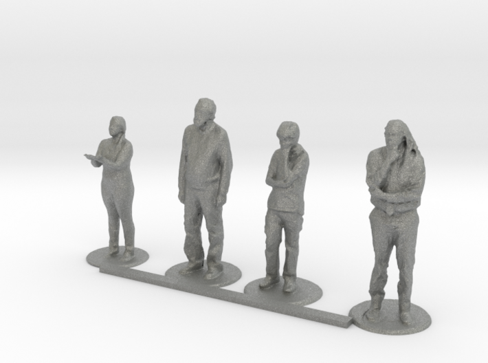 S Scale Standing People 4 3d printed This is a render not a picture