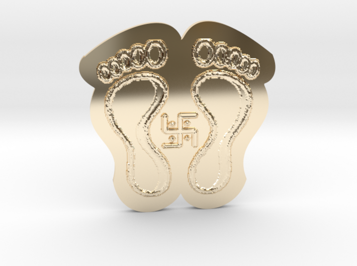 Goddess Lakshmi's feet wt Shubh Laabh Symbol 3d printed