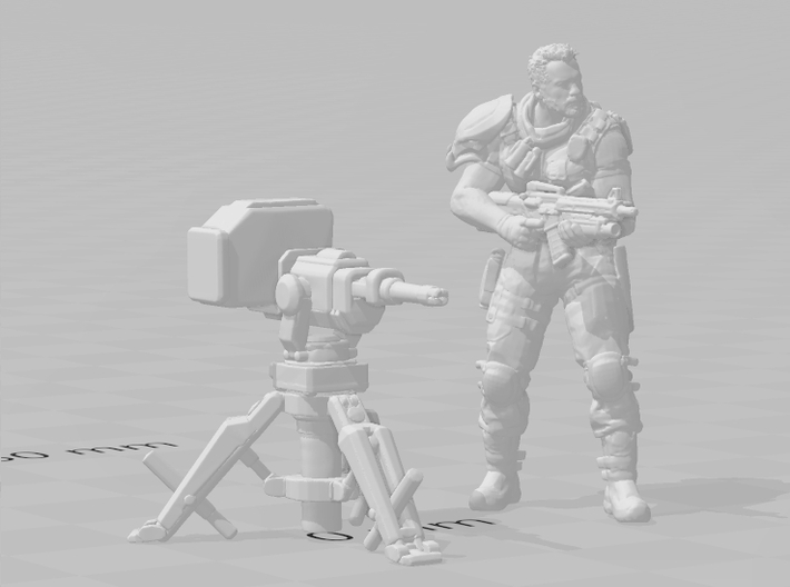 Aliens Sentry Gun miniature model scifi games rpg 3d printed 