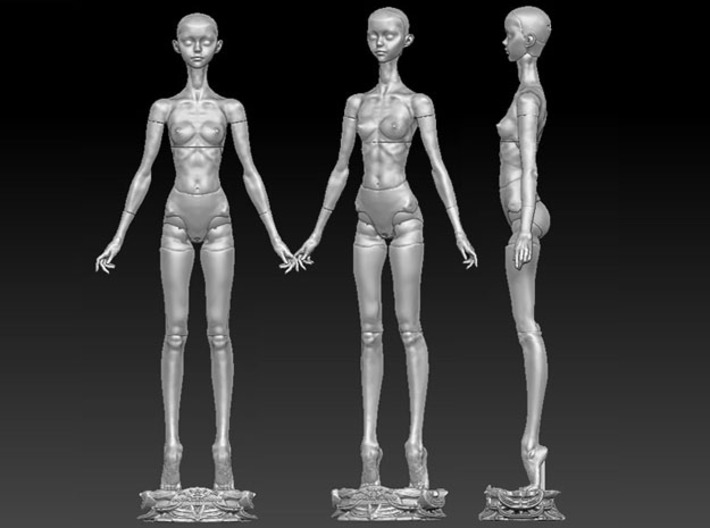 girl-manikin-slim torso 3d printed Slim girl torso (manikin) - only includes the torso, can be assembled in to a full slim girl manikin
