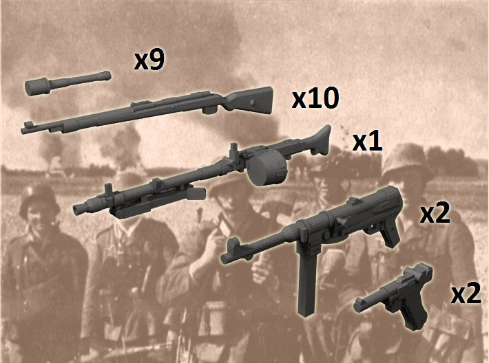 1/35 German infantry squad weapons 1941 3d printed