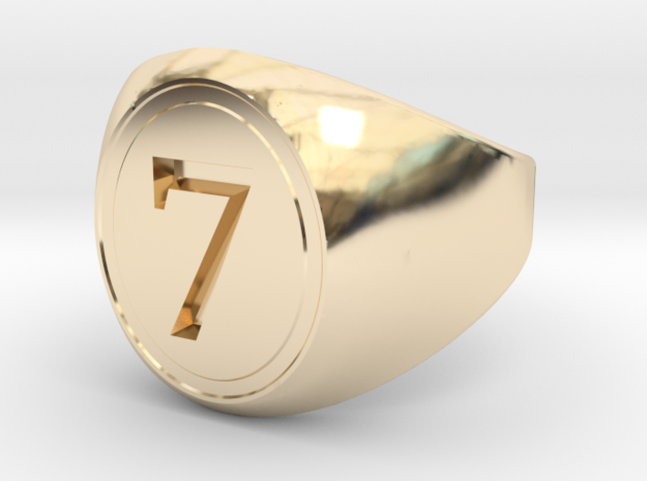 Classic Signet Ring - Number 7 (ALL SIZES) 3d printed