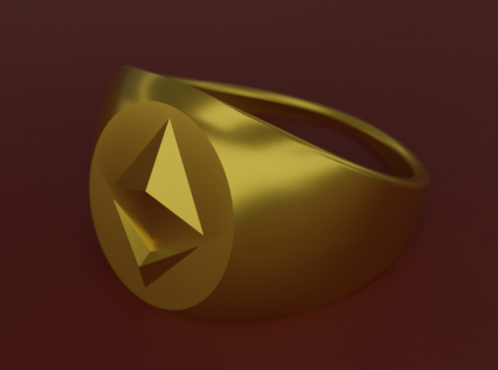 Ethereum Signet Ring (ALL SIZES) 3d printed