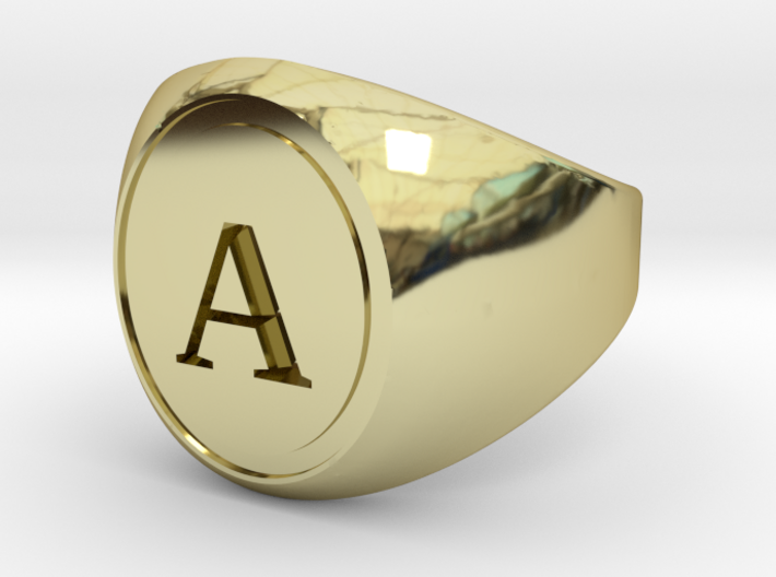 Classic Signet Ring - Letter A (ALL SIZES) 3d printed