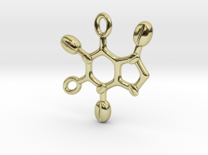 Caffeine with beans Necklace 3d printed