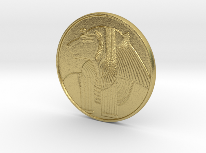 Sekhmet-Mut votive coin (1.5&quot;) 3d printed