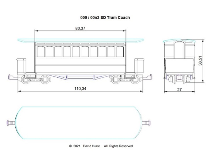 009-00n3 Long Tram Coach 3d printed 
