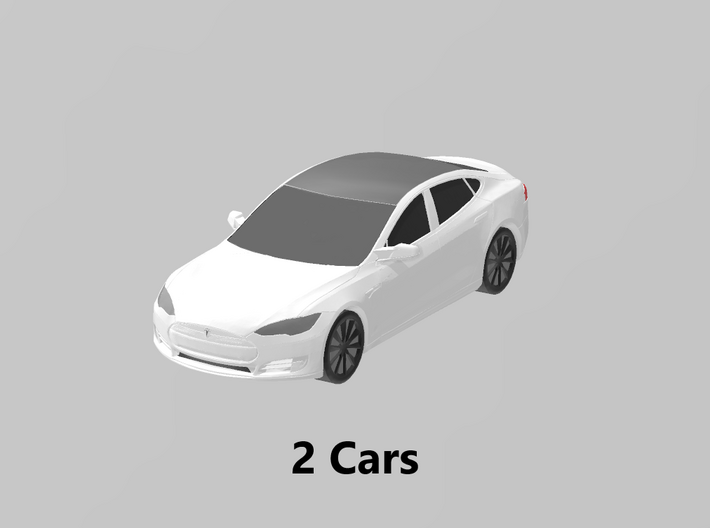 Tesla Model S (x2) 1/200 3d printed
