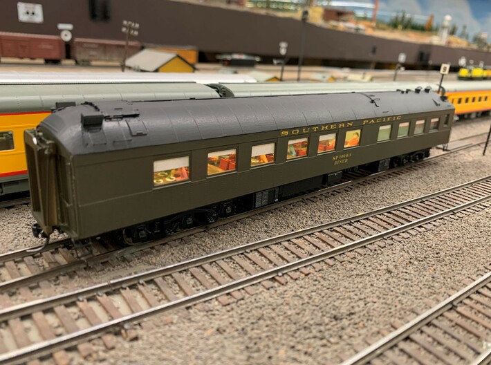 HO Southern Pacific 77-D-3 Diner Floor and Ends 3d printed