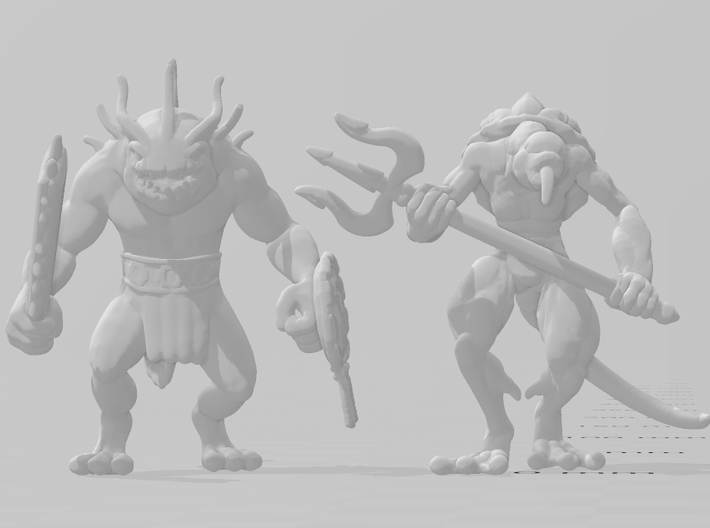Axolotl Warrior miniature model fantasy games dnd 3d printed 