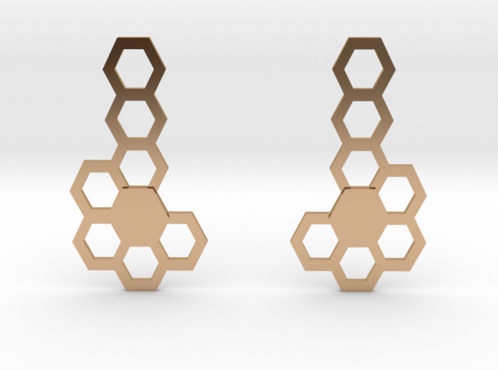 Honeycomb Earrings 34x18mm 3d printed