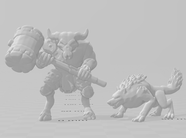 Dire Wolf miniature model fantasy games rpg dnd wh 3d printed 