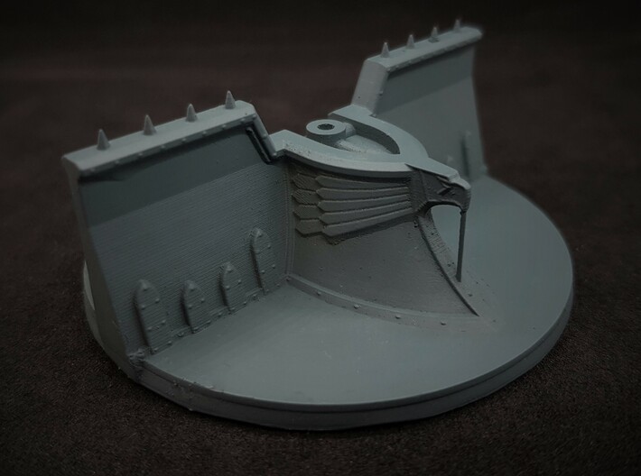 Heavy Weapon Barricade on 60mm Base (Version 02) 3d printed 