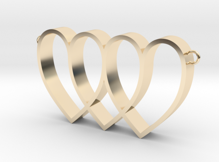 3 hearts entangled 3d printed