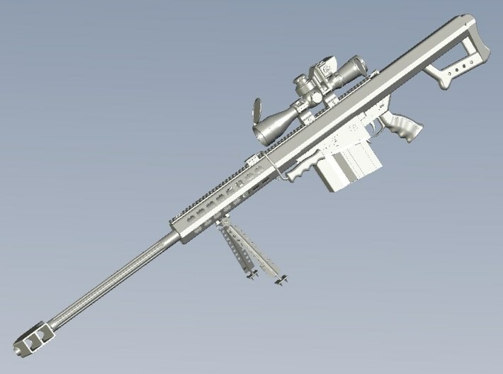 1/12 scale Barret M-82A1 / M-107 0.50" rifle x 1 3d printed 