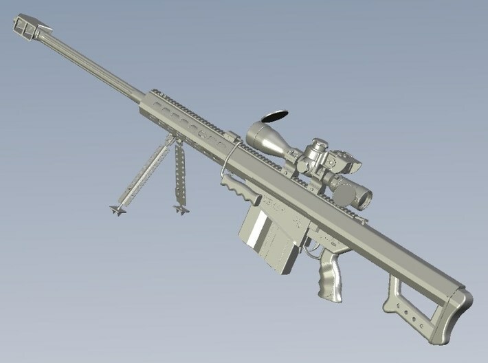 1/12 scale Barret M-82A1 / M-107 0.50" rifle x 1 3d printed 