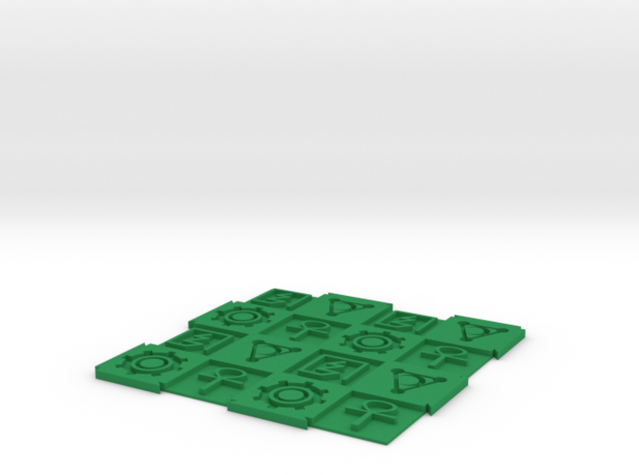 Alien Symbols 4x4 Expandable Chessboard 1&quot; Squares 3d printed