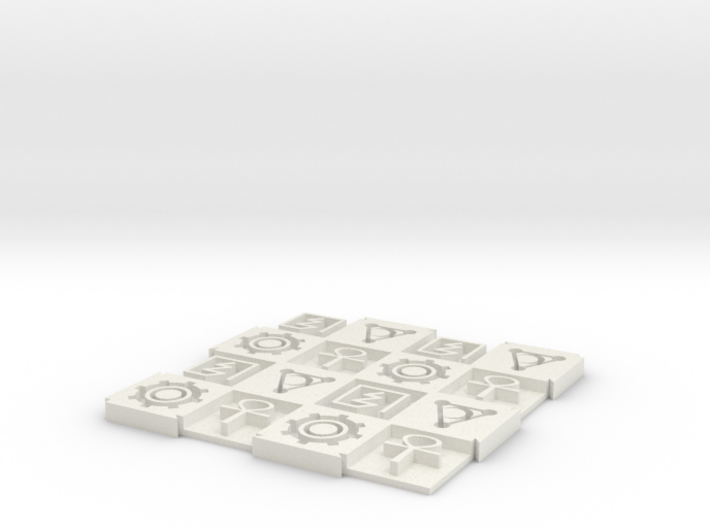 Alien 4x4 Expandable Mini Chessboard 1/2&quot; Squares 3d printed