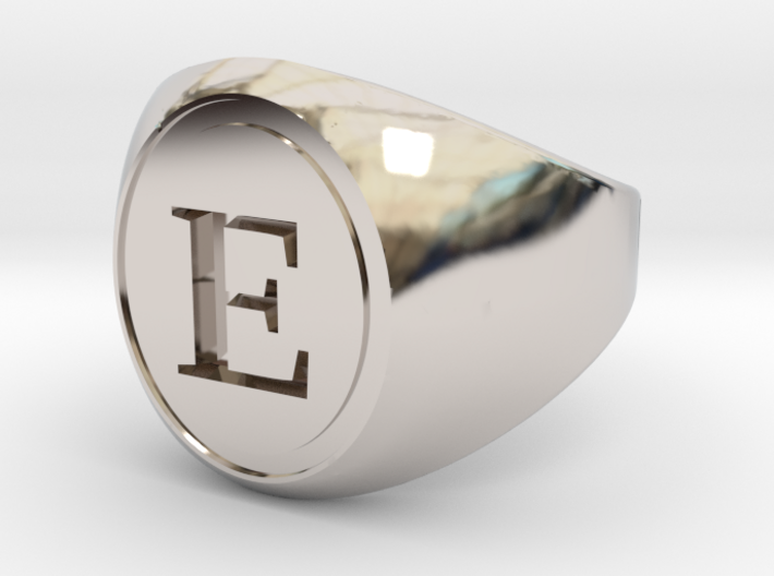 Classic Signet Ring - Letter E (ALL SIZES) 3d printed