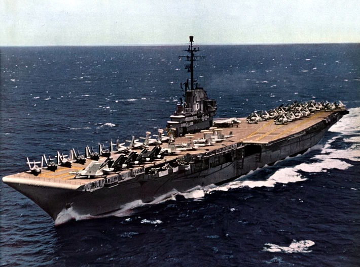 Nameplate USS Yorktown CVA-10 (10 cm) 3d printed Essex-class aircraft carrier USS Yorktown CVA-10, 1950s appearance..