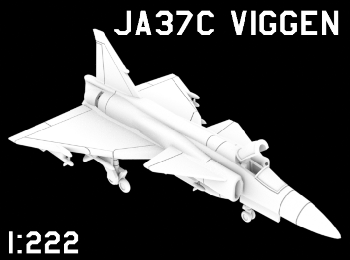 1:222 Scale JA 37C Viggen (Loaded, Stored) 3d printed