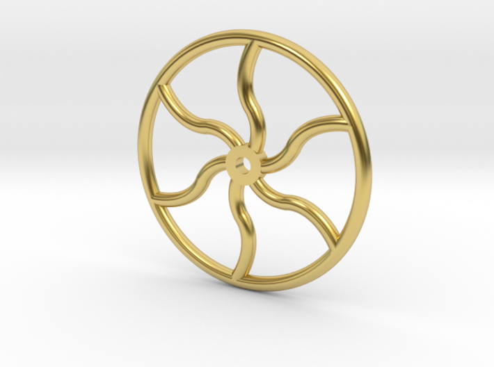 carter bros brake wheel 7/8&quot; scale 3d printed Polished Brass