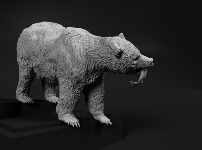 Grizzly Bear 1:22 Female with Salmon 3d printed 
