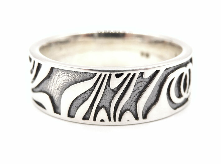 Twin Soul Ring - 6mm 3d printed Twin Soul Ring - 7mm - Blackened Silver/Antique Silver