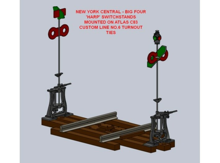 NYC-Big Four-PC-CR HO 'Harp' Switchstand 20pk 3d printed 