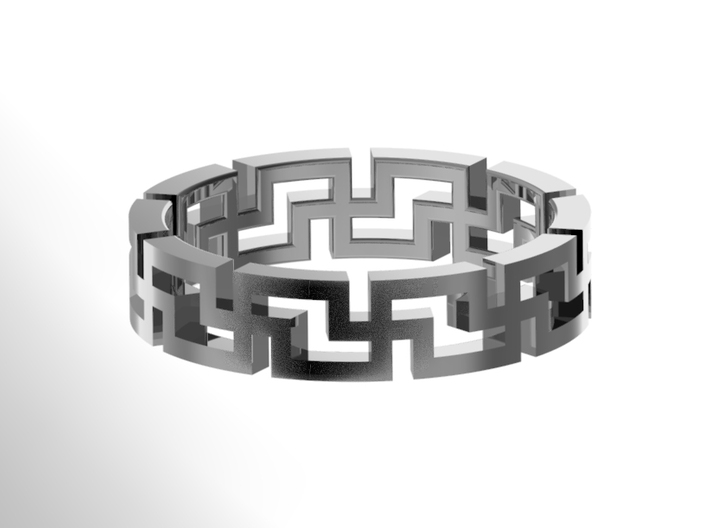 Swastika ring 卐 right-facing 3d printed 