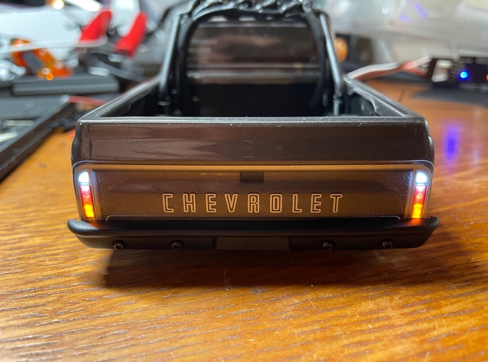 SCX24 C10 Taillight Buckets 3d printed All lights on