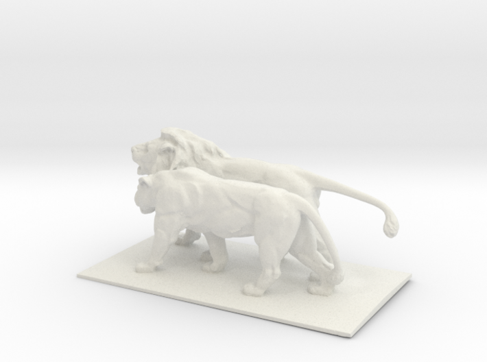 Lion and lionesse 3d printed