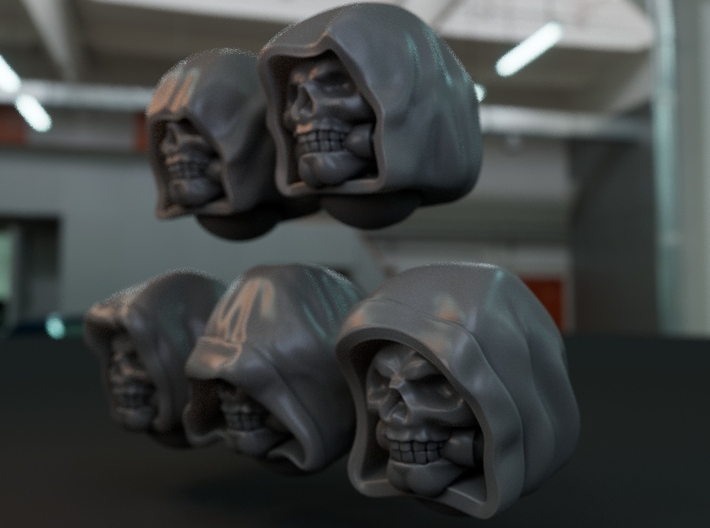 10-20x Hooded Skull heads for Dark Angels 3d printed 