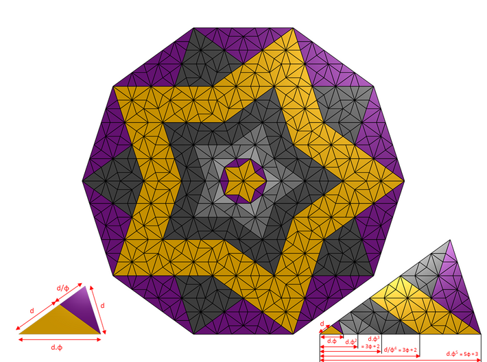 Pentagonal Tiling (medium) - Decagon shape 3d printed Tiling