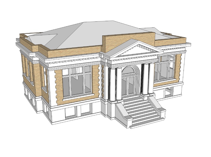 Carnegie Library Z scale 3d printed 