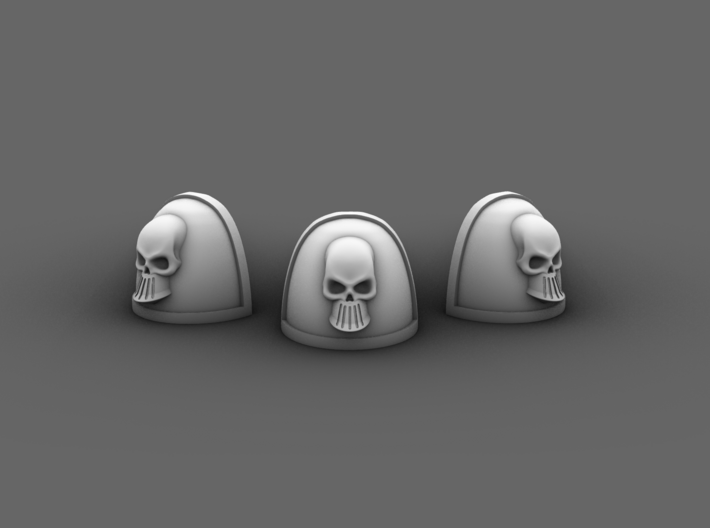 Silver Skulls V7 Rimmed Shoulder Pad 3d printed 