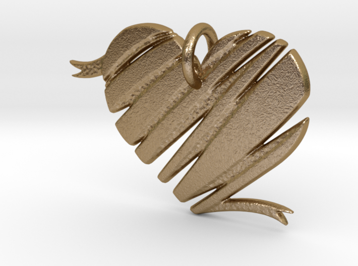 Heart Ribbon Charm 3d printed
