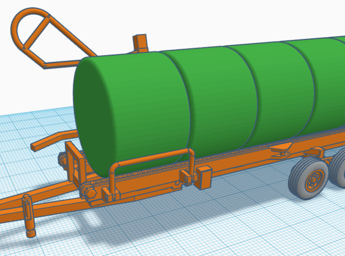 1/64th Highline type Round Hay Bale trailer 3d printed 