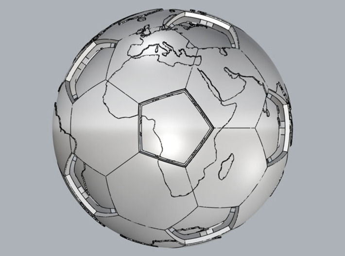 Continental drift puzzle (plain globe tiles) 3d printed 