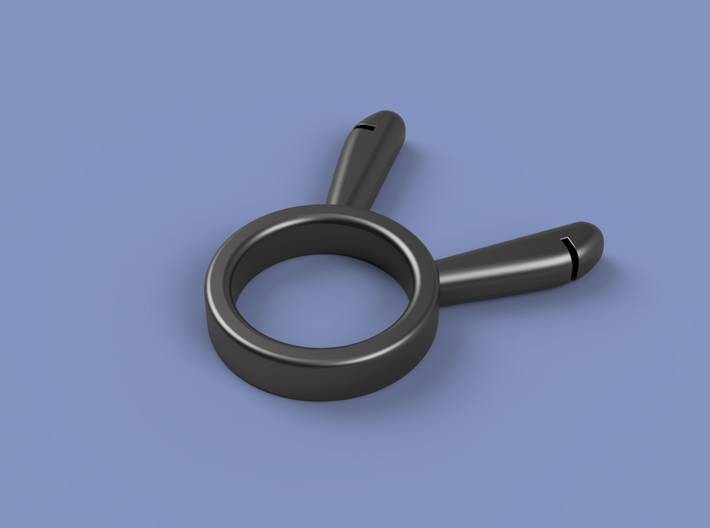 "Oneshot" - Bunny Slingshot Ring 3d printed 3D Render in Black