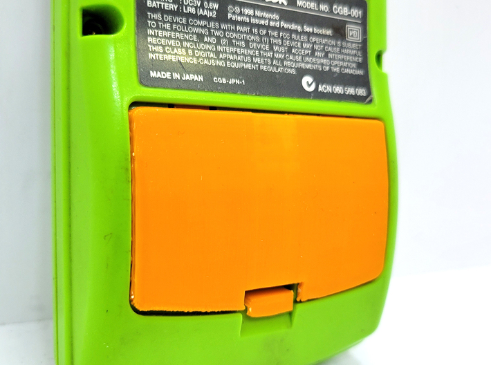 Gameboy Color (GBC) Battery Cover Replacement 3d printed 