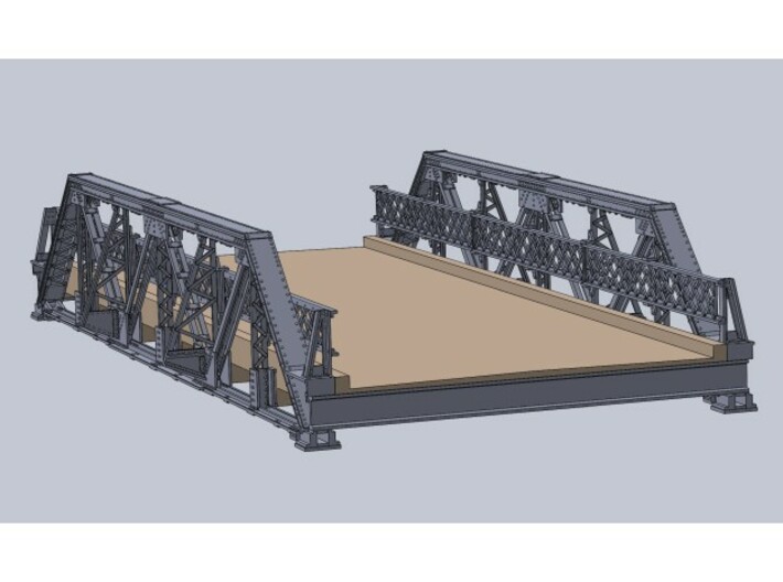Road Bridge HO scale Steel Pony Truss 16ft x 40ft 3d printed 
