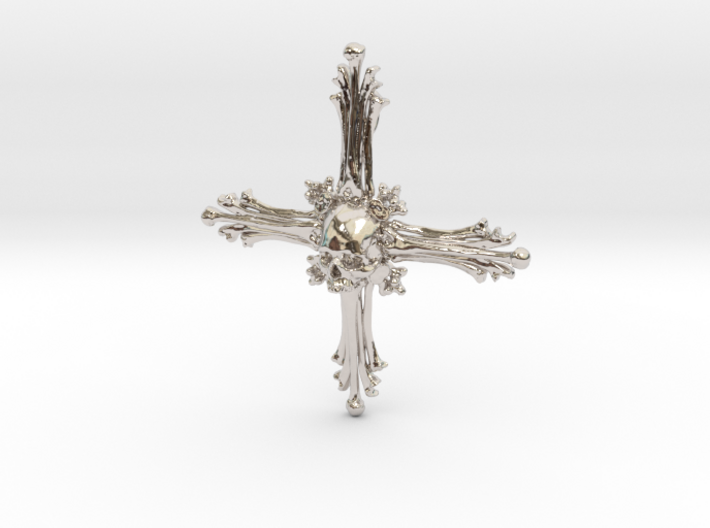 Human Skull Pendant Jewelry Necklace, Cross Bone 3d printed