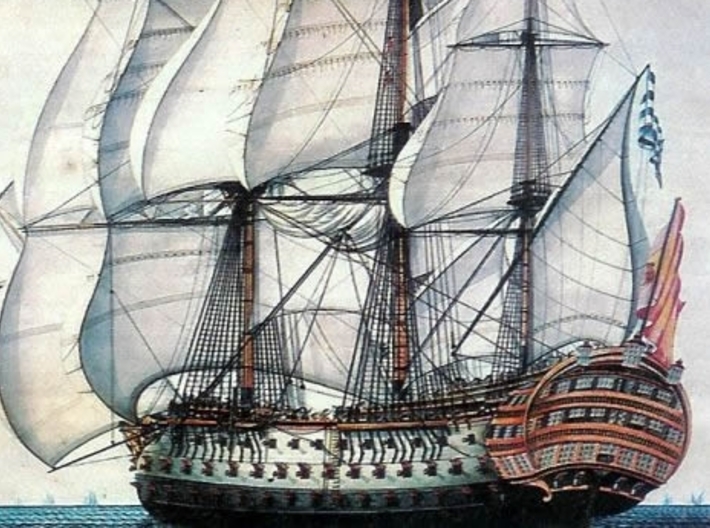 Nameplate Santísima Trinidad 3d printed 140-gun ship-of-the-line Santísima Trinidad.