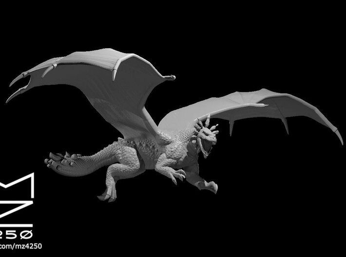 Young Amethyst Dragon Flying 3d printed