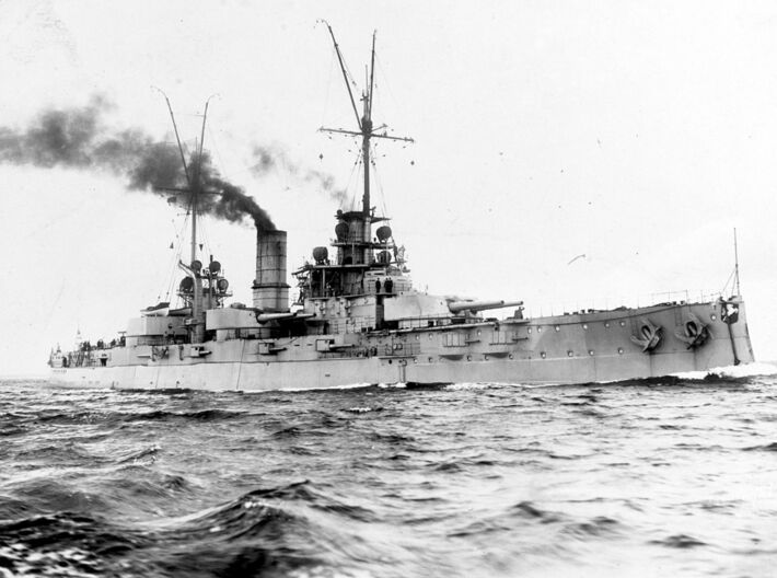 Nameplate SMS Westfalen 3d printed Nassau-class battleship SMS Westfalen.