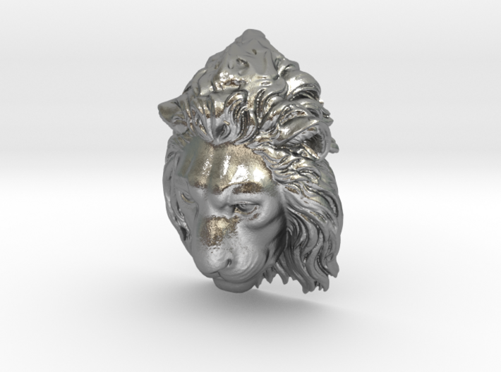 Lion Head Lapel Pin 3d printed