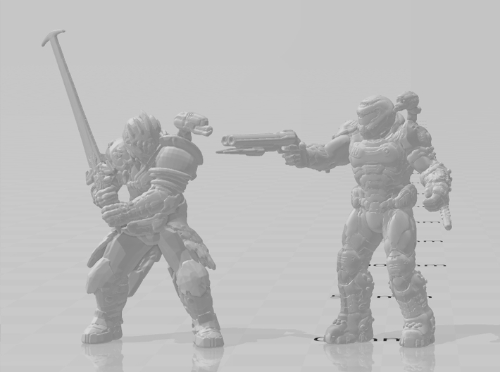 Hell Crusader in Sentinel Armor miniature model wh 3d printed 
