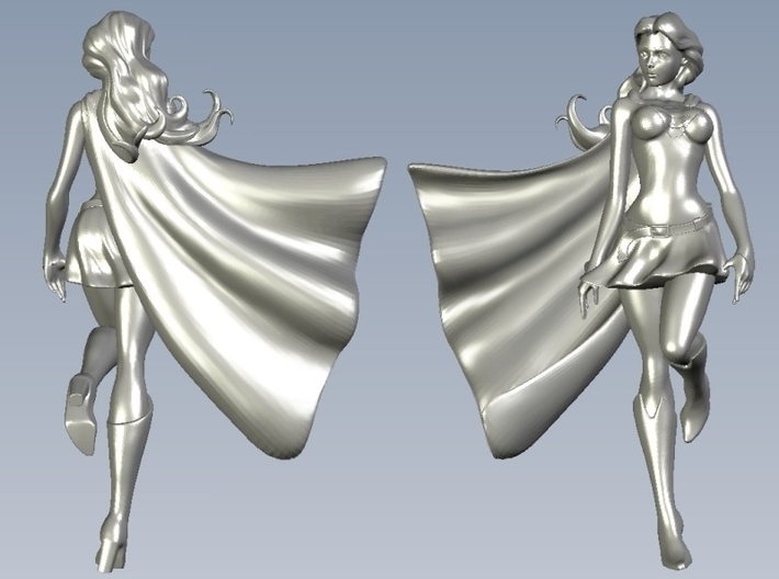 1/48 scale Supergirl superheroine figure 3d printed