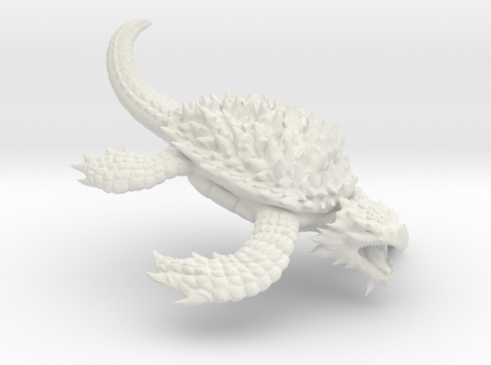 Ancient Dragon Turtle underwater 3d printed 